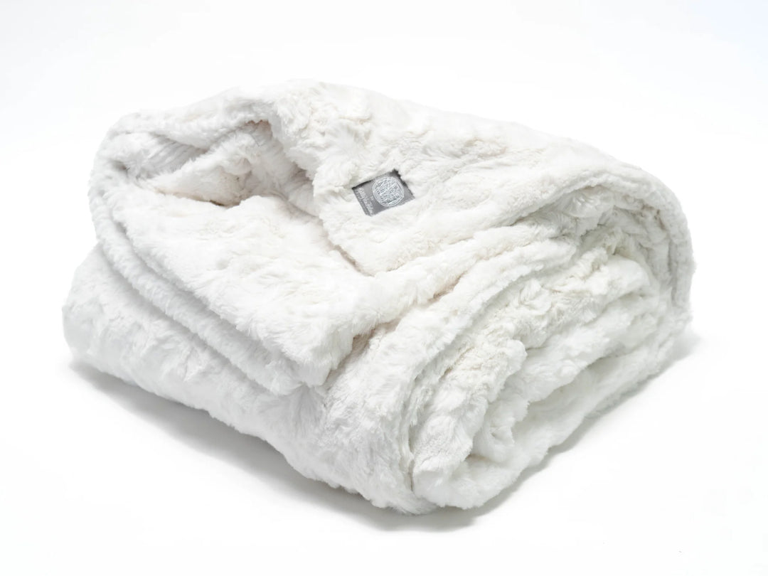 Ivory Faux OCOZY Minky Throw Comfort Blanket